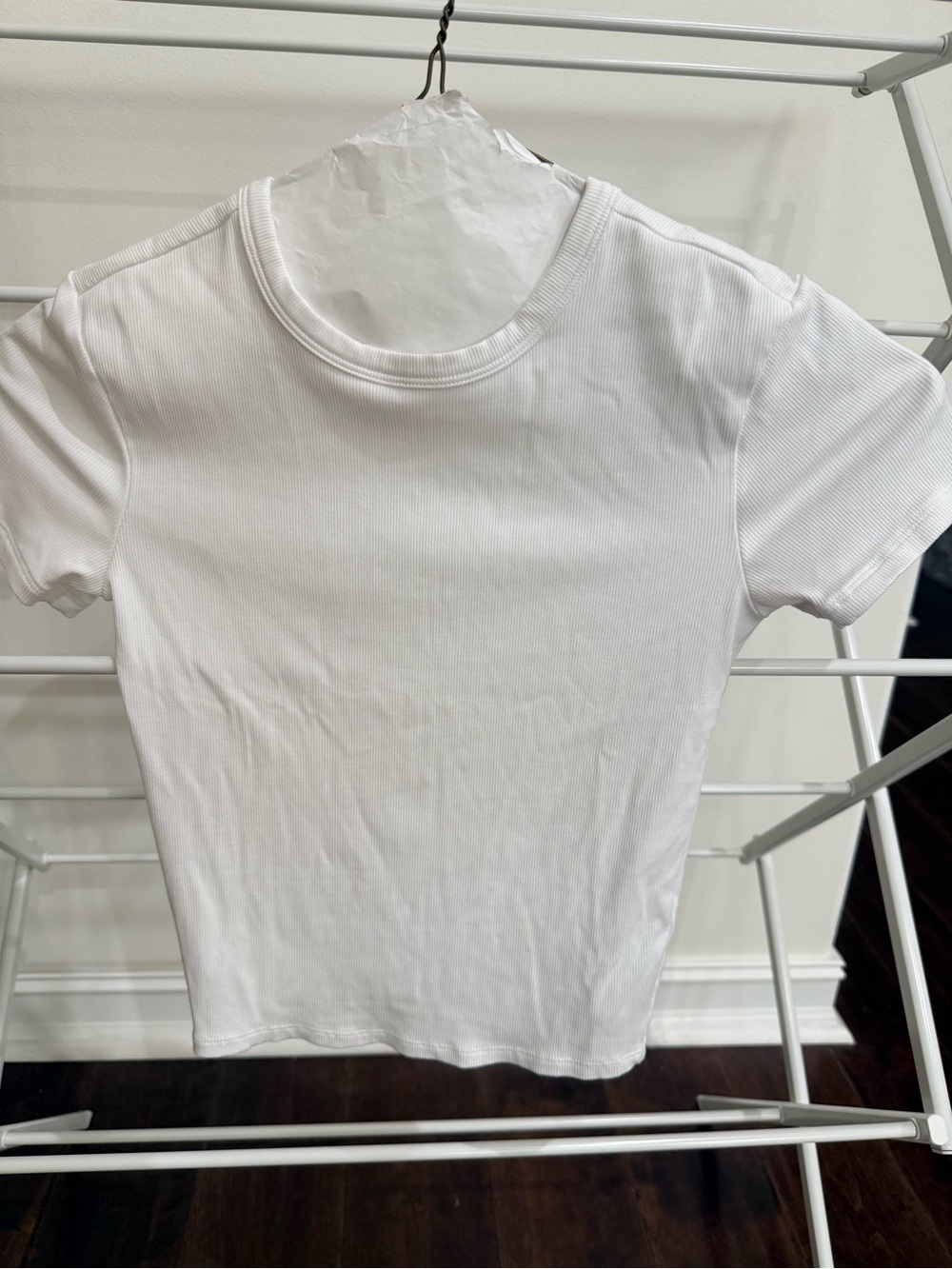 Athleta Women’s White Ribbed Short Sleeve Tee Size XS